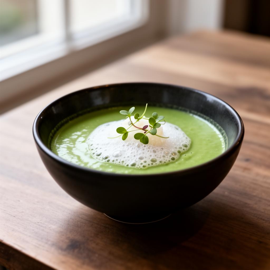 Ærte-velouté med parmesan-skum